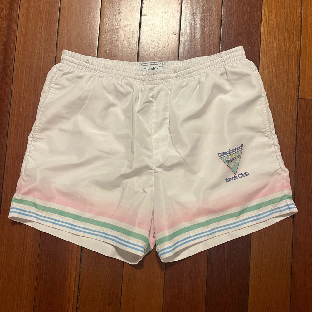 Casablanca White and Pink Swim Shorts